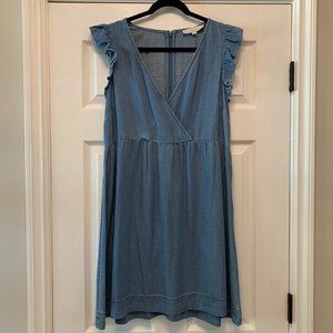 🤑 SALE - NWT! - LOFT - Denim Ruffle Sleeve Dress